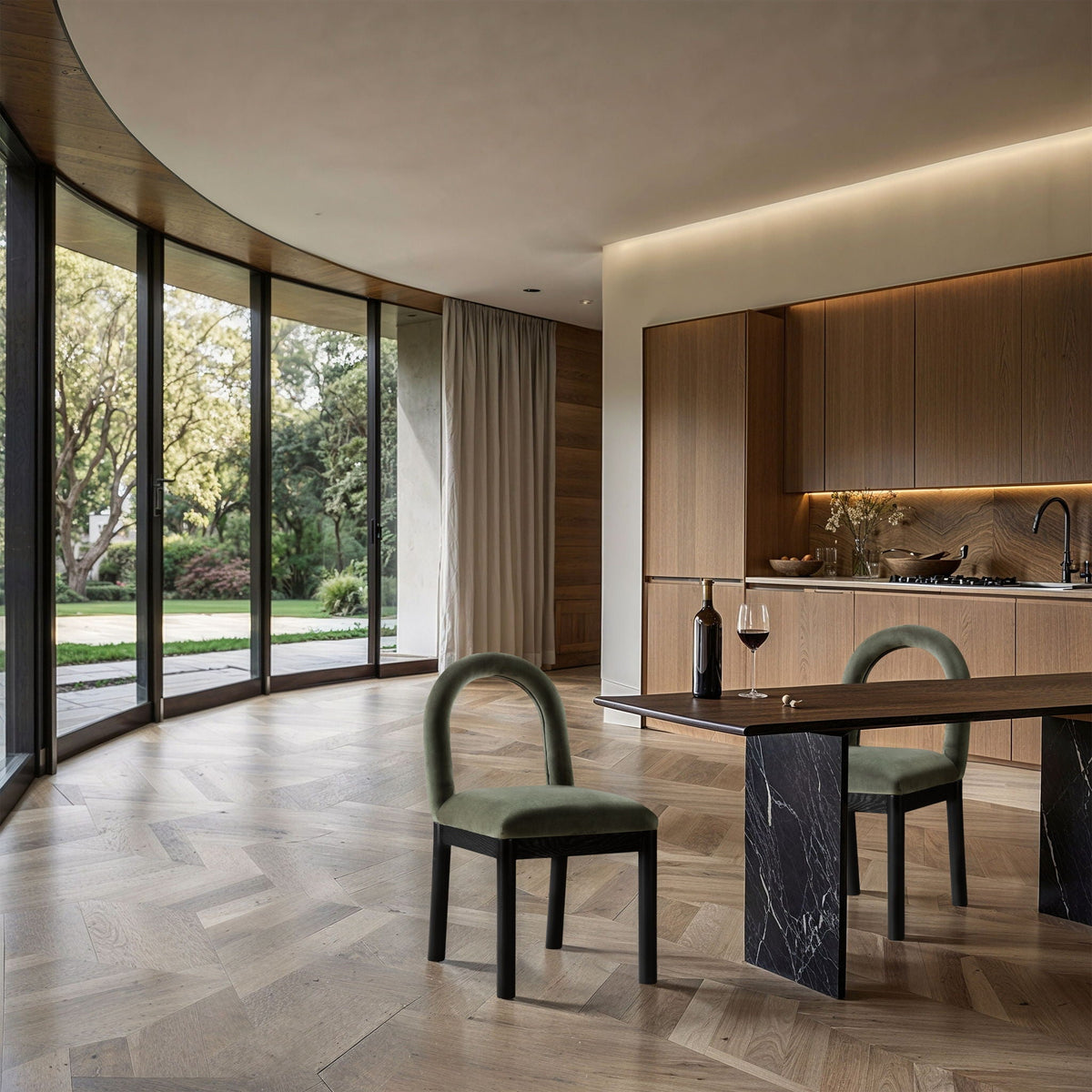 Conrad - Velvet Dining Chair With Black Legs