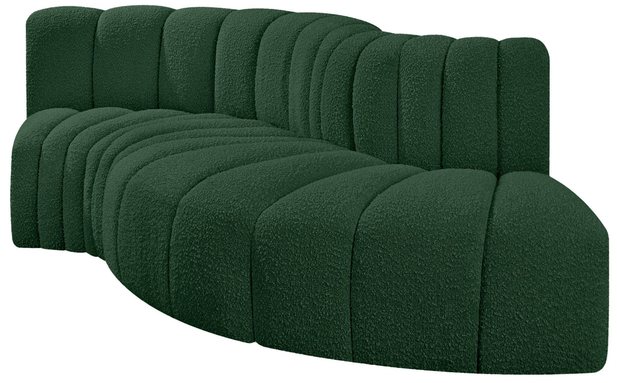 Arc - Boucle Fabric 4 Piece L-Shaped Modular Sofa