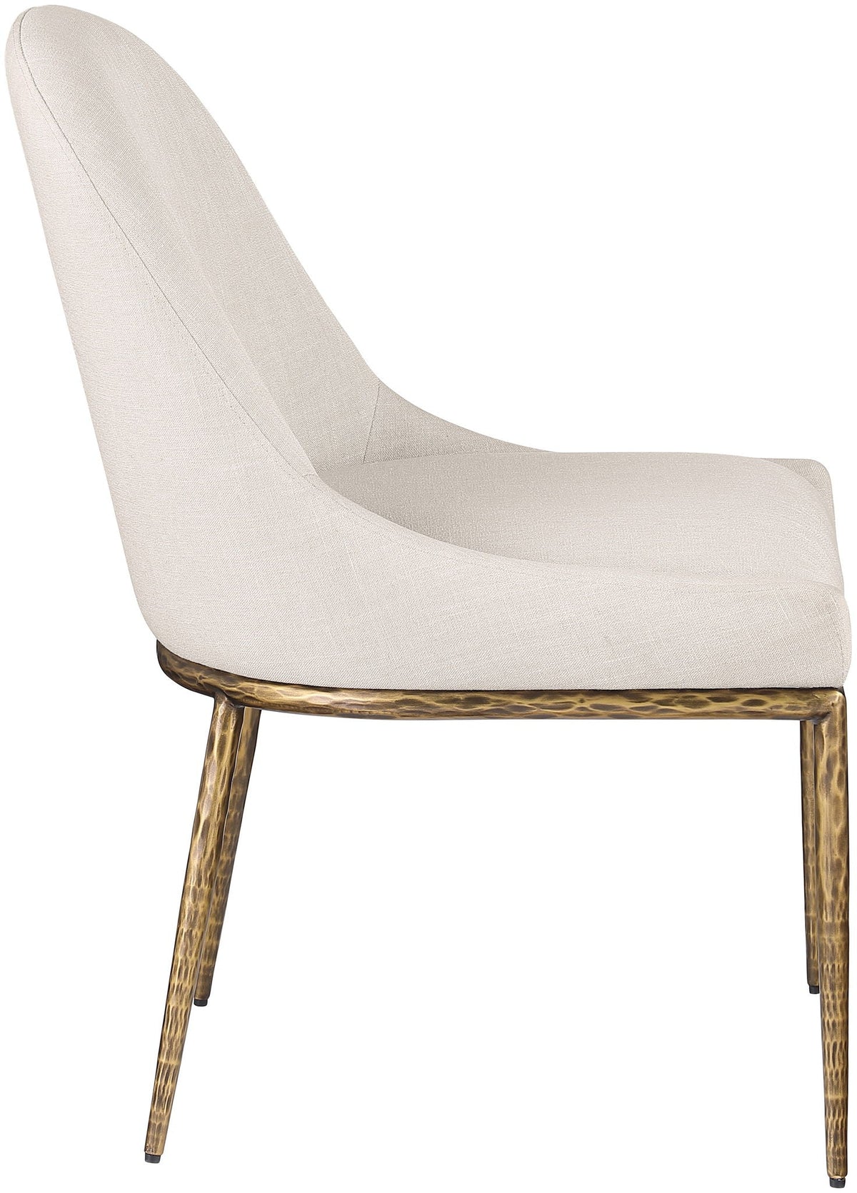 Ferro - Upholstered Dining Side Chair With Brushed Gold Legs