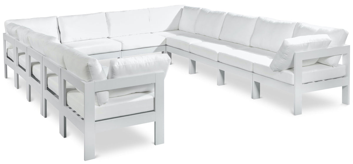 Nizuc - Outdoor Patio 12 Piece Modular Sectional With White Frame