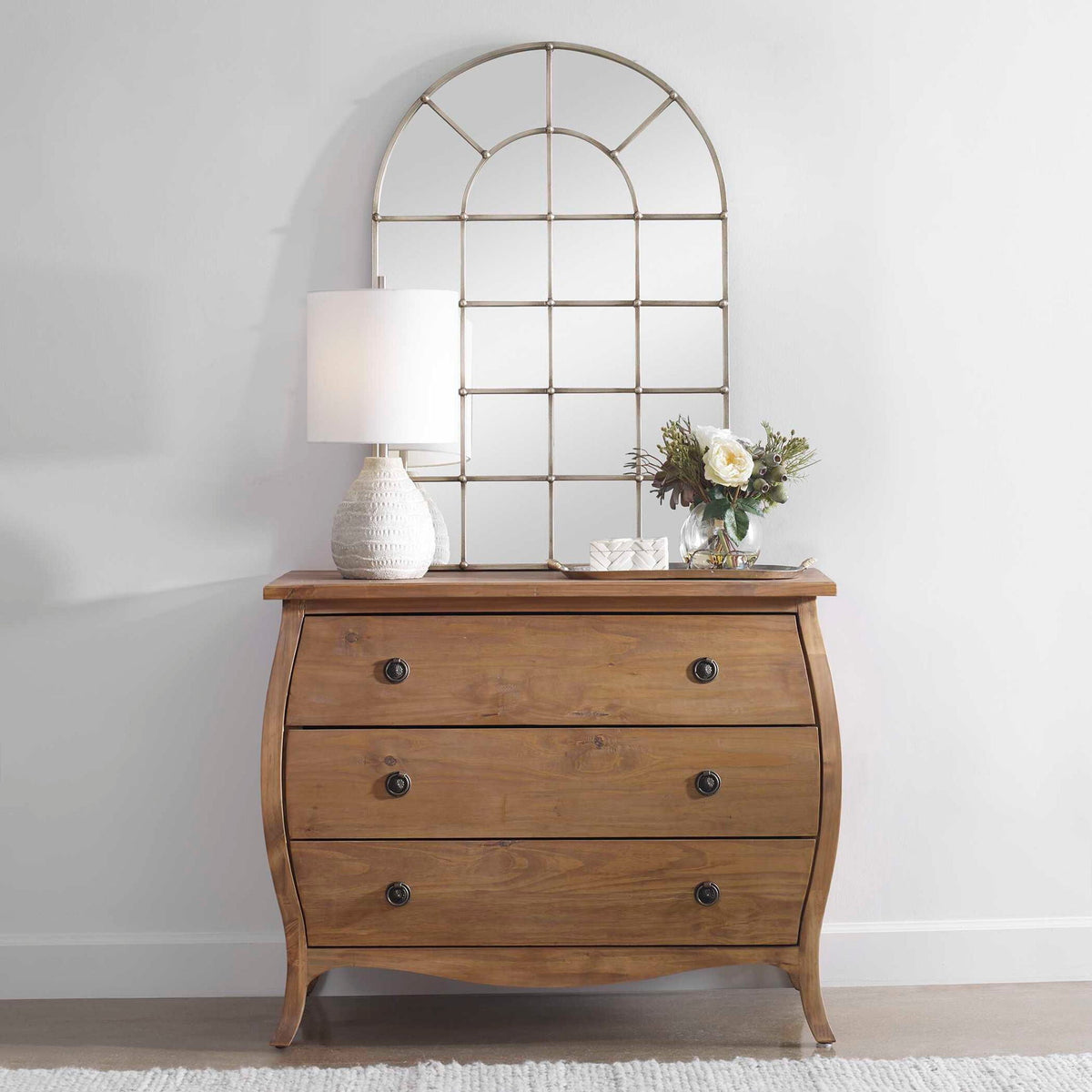 Barwell Arch - Window Mirror - Pearl Silver