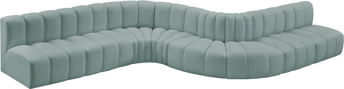Arc - Faux Leather 8 Piece Curved Modular Sofa