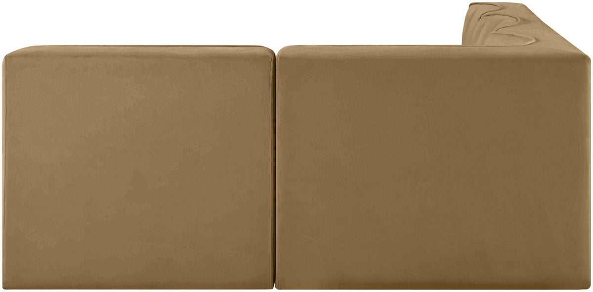 Rummi - Armless Velvet Performance Fabric Upholstered 4 Piece Modular Sectional