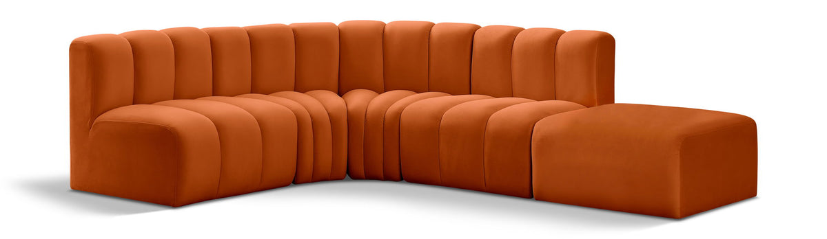 Arc - Velvet 5 Piece Corner Modular Sofa