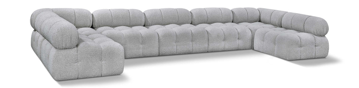 Ames - 7 Piece Boucle Fabric Modular Sectional