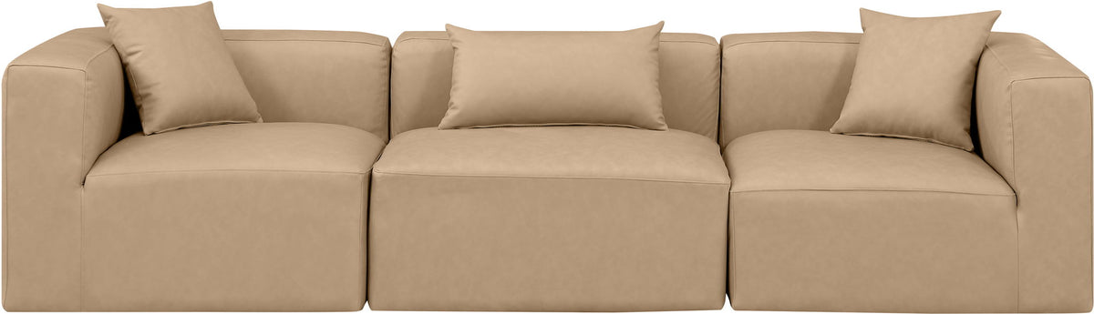 Cube - Modular 3 Piece Sofa - Tan