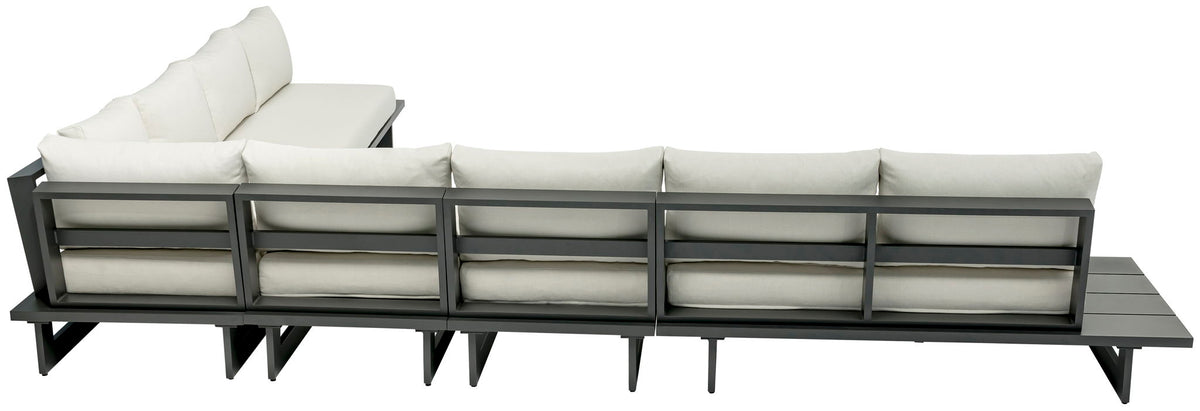 Maldives - 6 Piece Water Resistant Outdoor Patio Modular Sectional With Gray Base