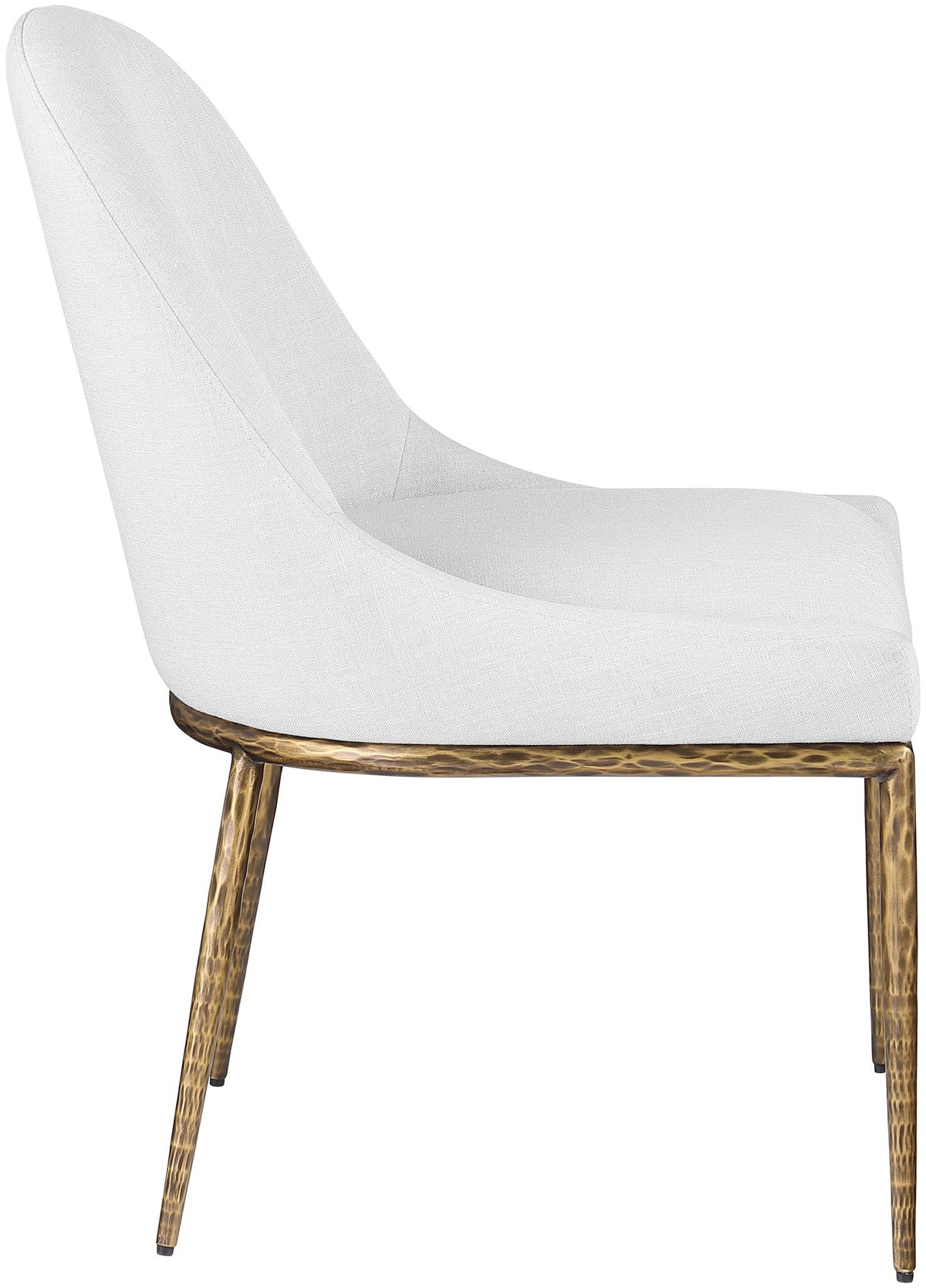 Ferro - Upholstered Dining Side Chair With Brushed Gold Legs