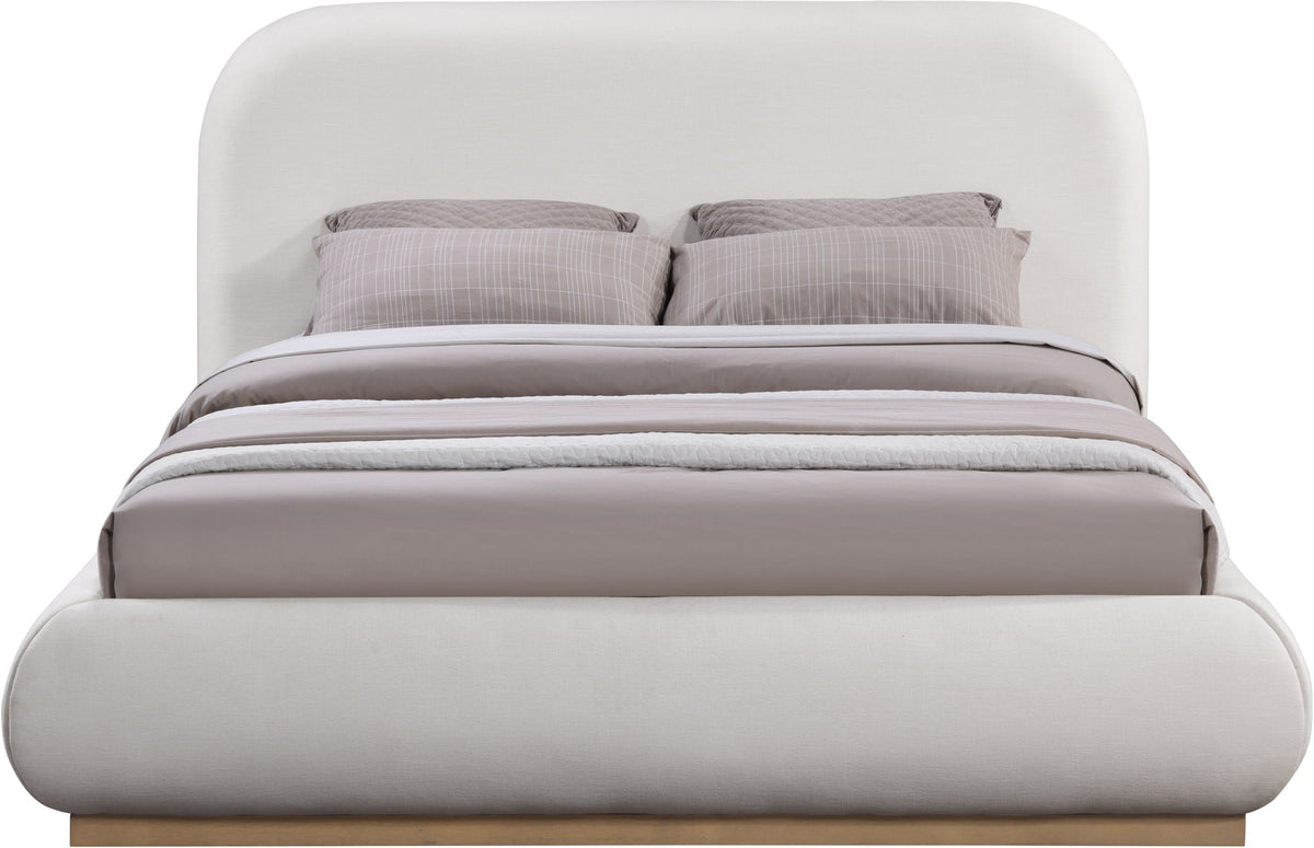 Vaughn - Linen Bed With Natural Base
