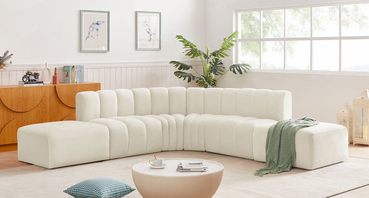 Arc - Velvet 6 Piece Corner Modular Sofa