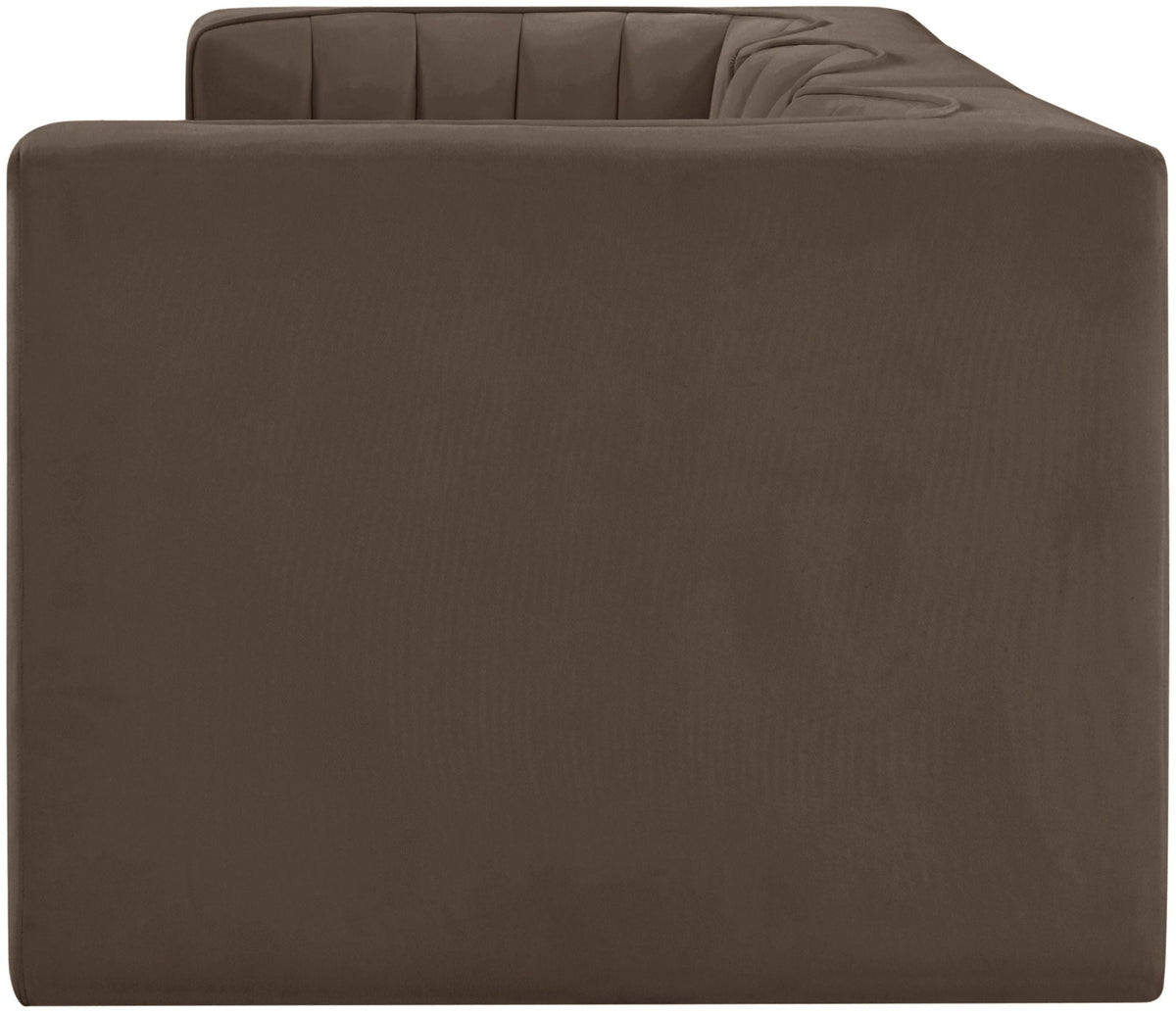 Rummi - Velvet Performance Fabric Upholstered 3 Piece Modular Sofa