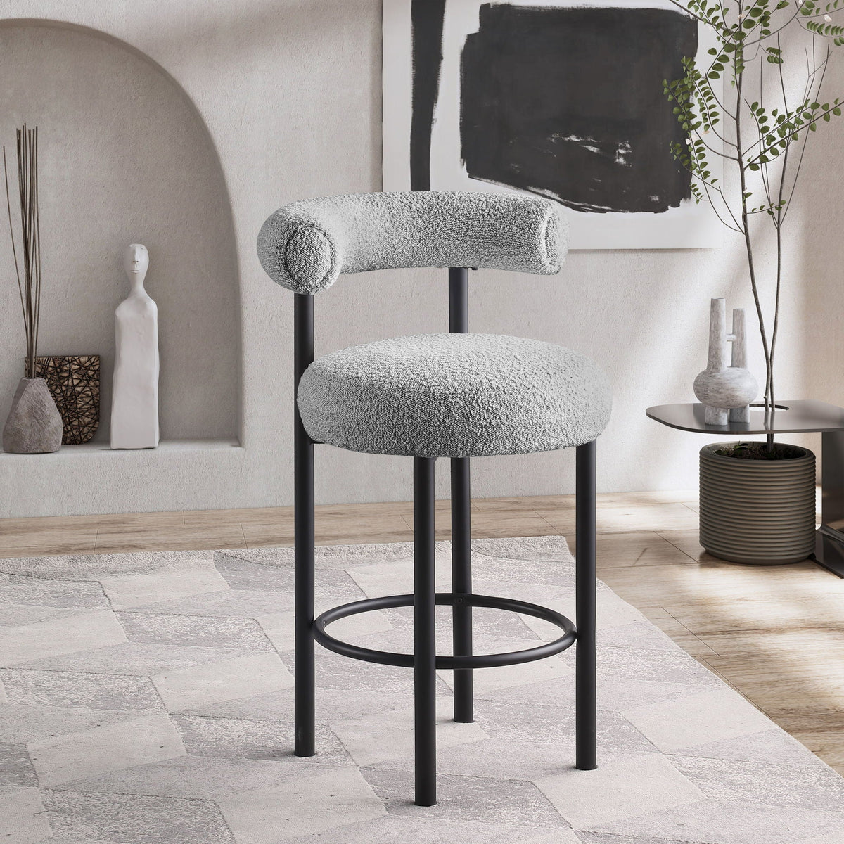 Bordeaux - Stool With Black Legs (Set of 2)