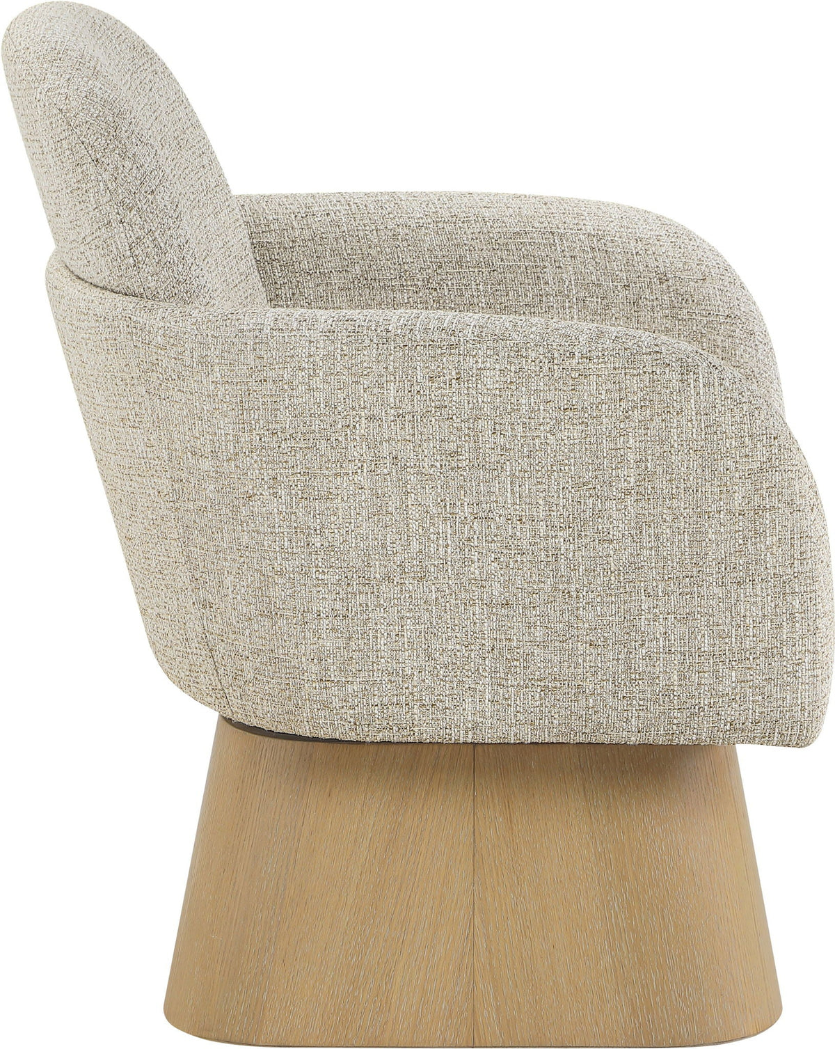 Marlowe - Linen Textured Fabric Upholstered Swivel Accent Chair - Stained Natural