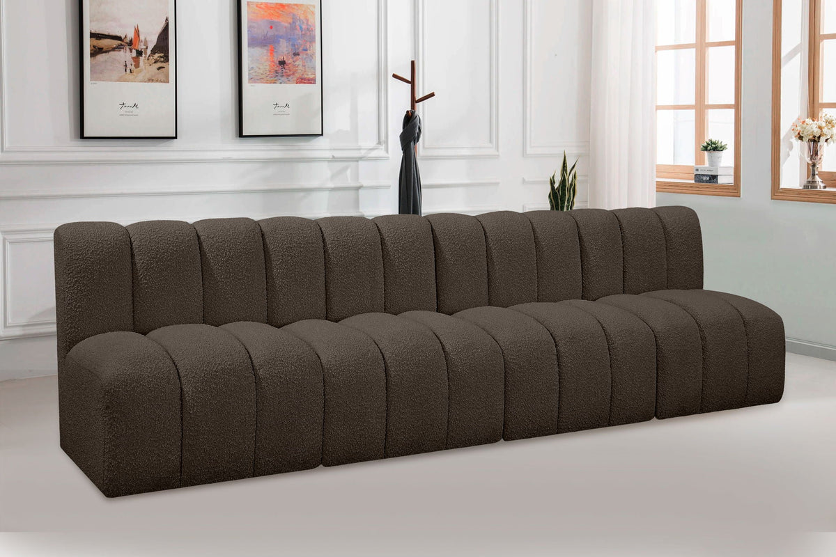 Arc - Boucle Fabric 4 Seats Modular Sofa