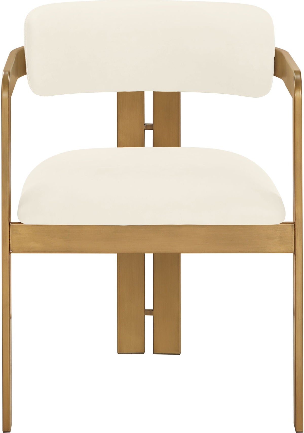 Aurum - Vegan Leather Upholstered Dining Chair With Brushed Brass Base (Set of 2)