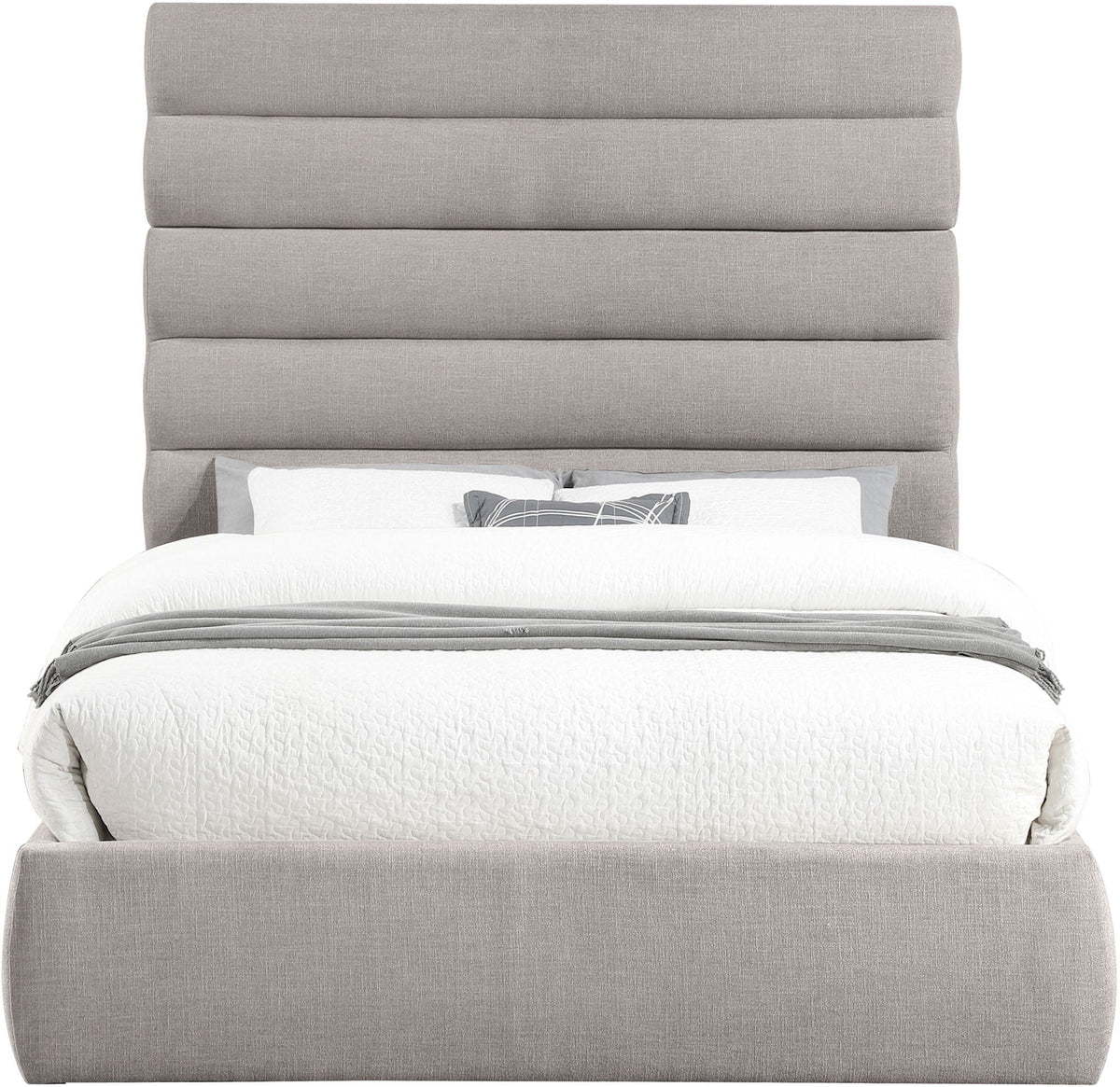 Adam - Linen Fabric Bed With 70.5" Headboard