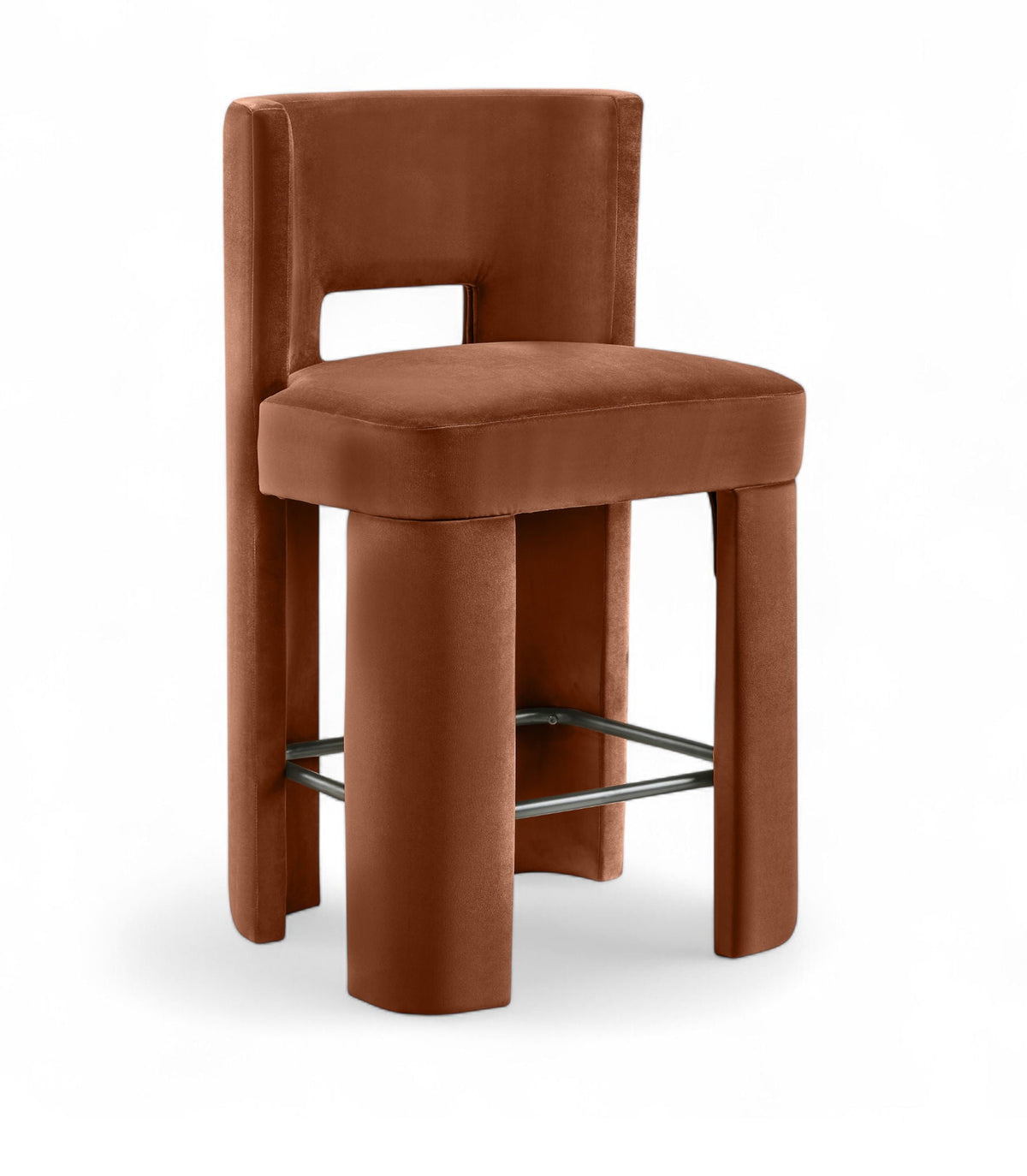 Zuno - Velvet Performance Fabric Upholstered Counter Stool (Set of 2)