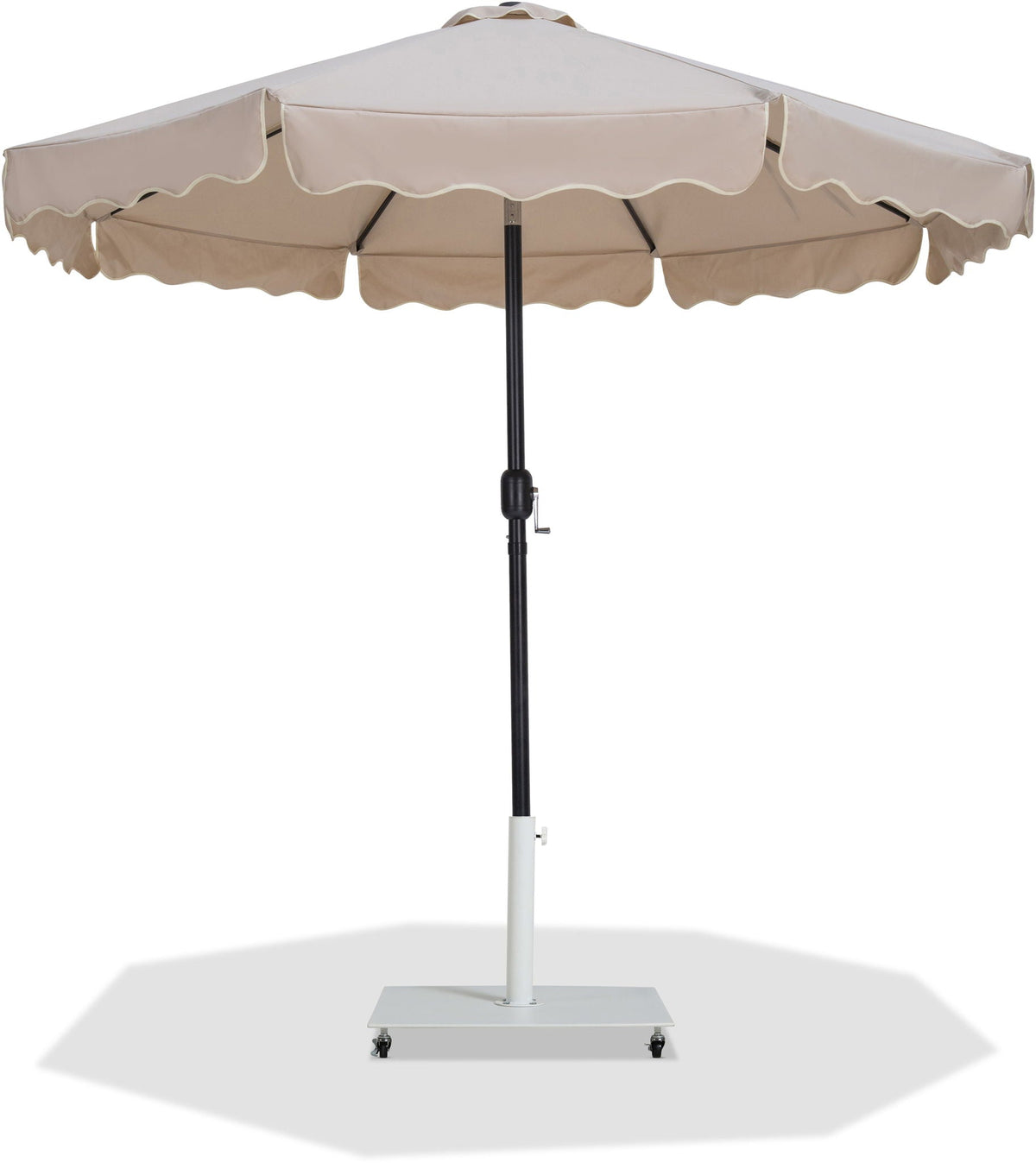 Amalfi - Aluminum Patio Umbrella - White Base / Black Pole