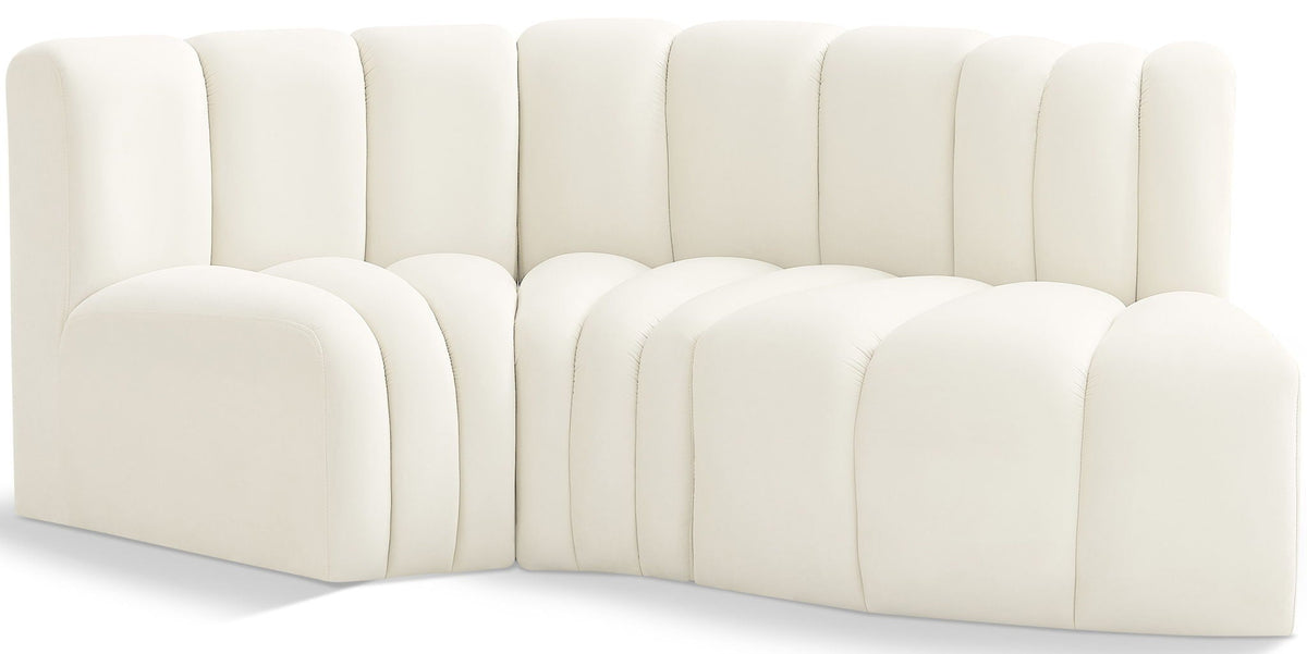 Arc - Velvet 3 Piece Modular L-Shaped Sofa