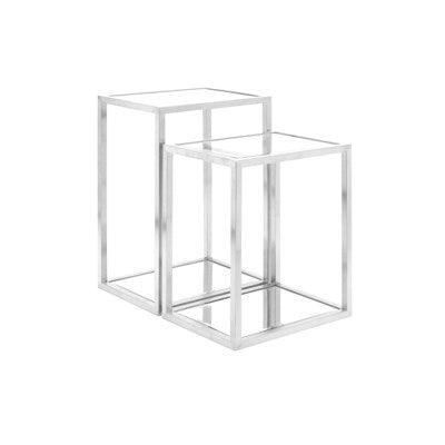 DALTON MULTI-LEVEL SILVER END TABLE - Furniture Depot