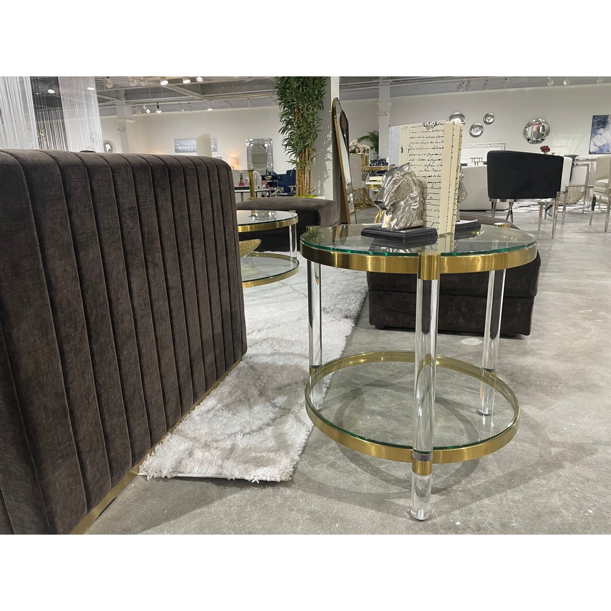 PALOMA END TABLE BRUSHED GOLD - Furniture Depot