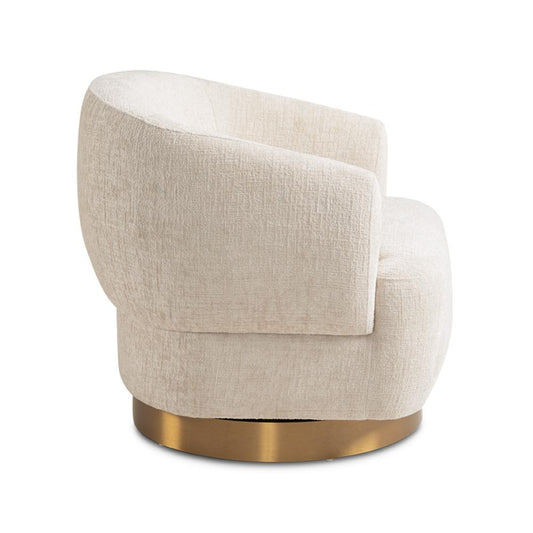 Liam Swivel Accent Chair and Matte Gold Base