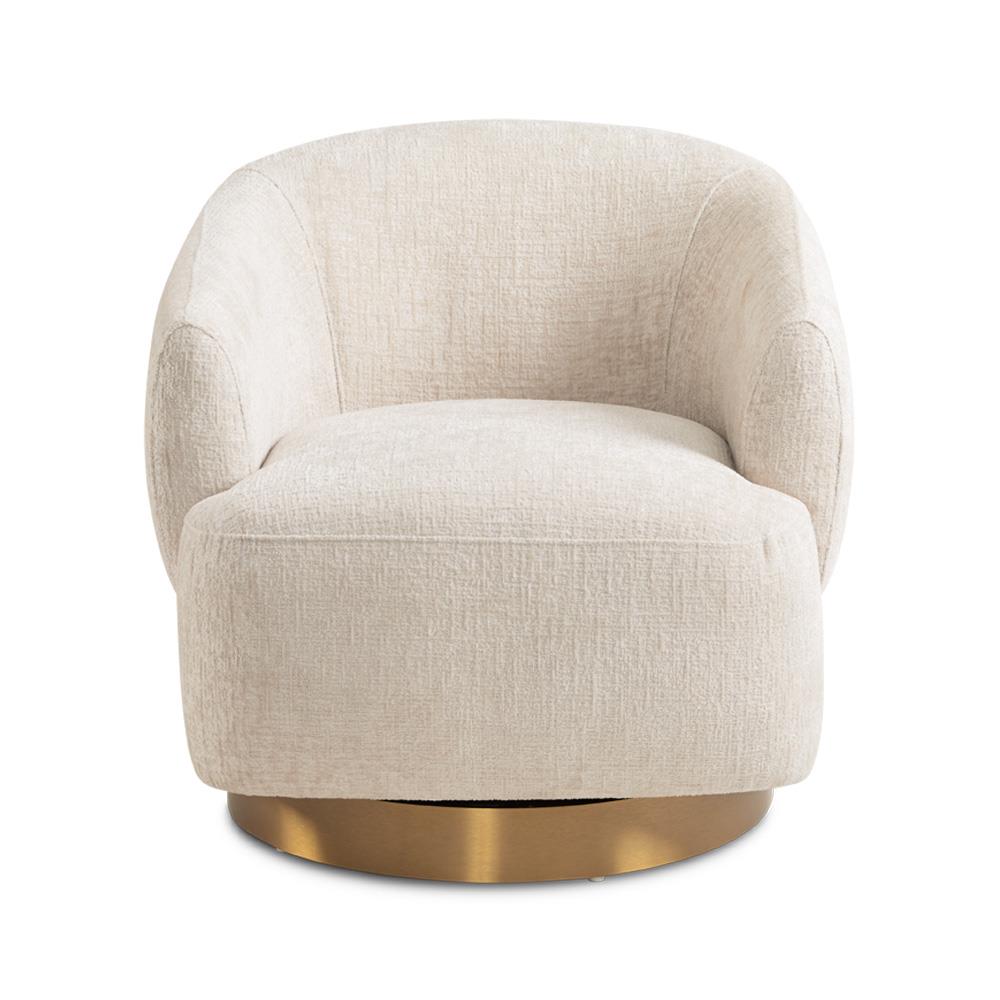 Liam Swivel Accent Chair and Matte Gold Base