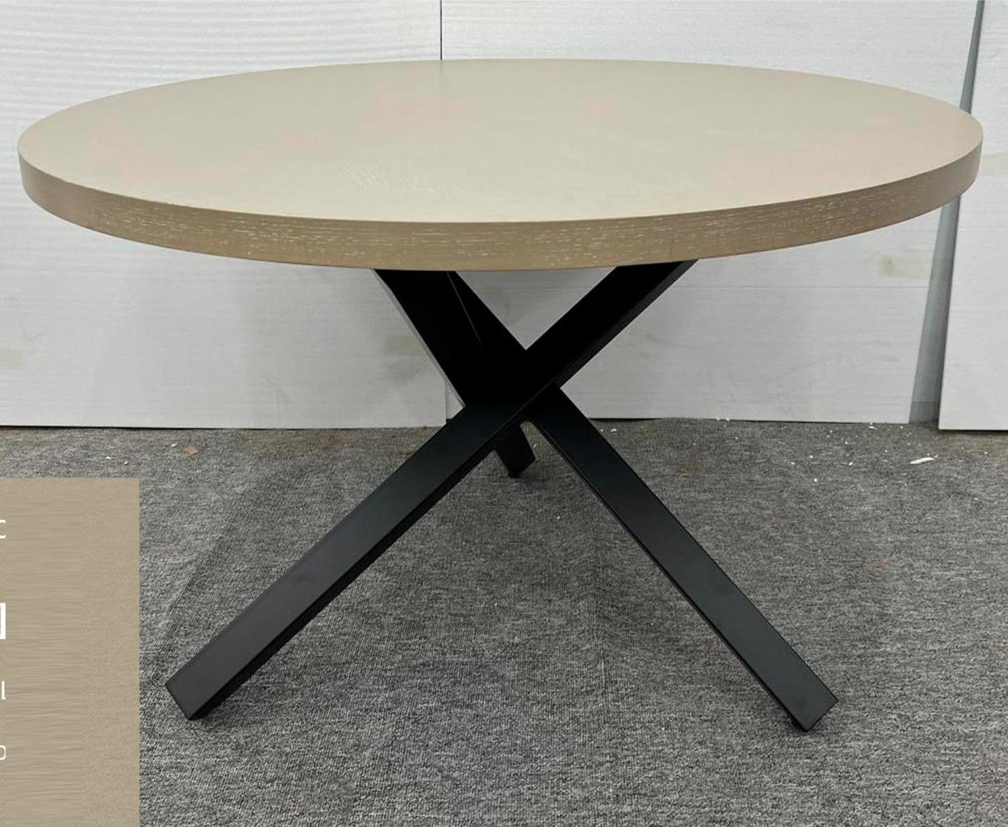 Rodney Dining Table Oak Veneer Top Black Legs