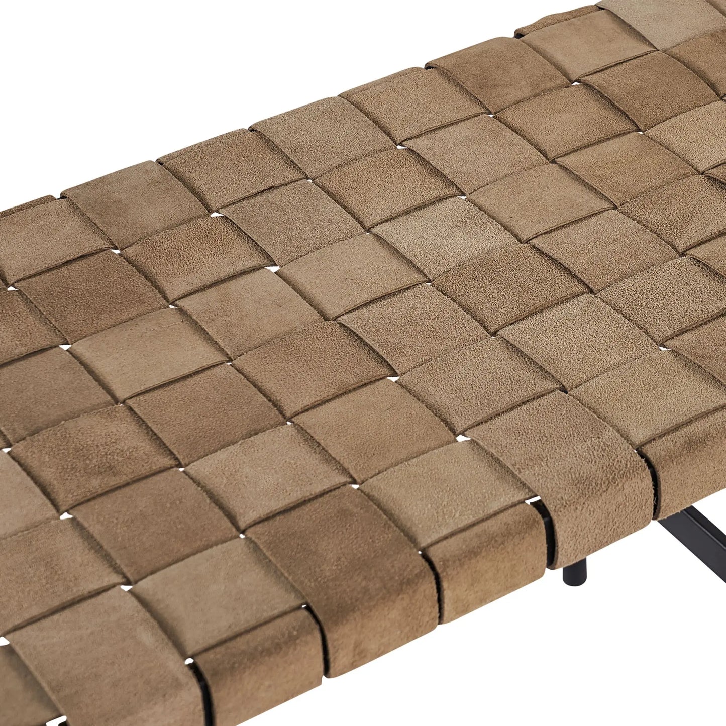 Omari Bench Sueded Light Tan Leather