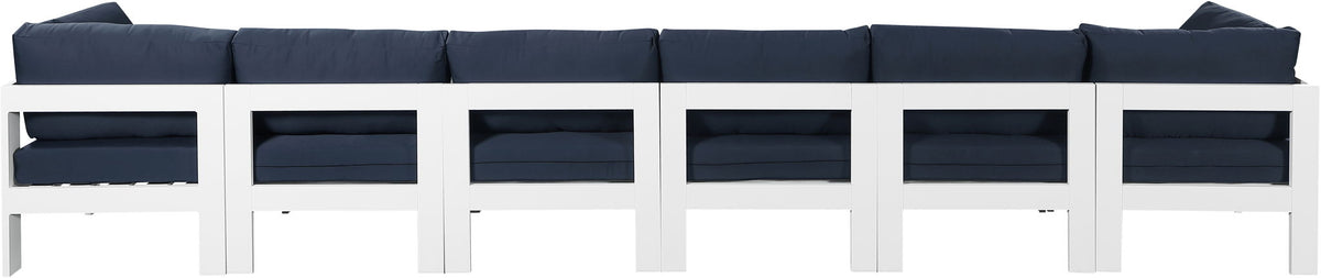 Nizuc - Outdoor Patio 6 Seat Modular Sofa With White Frame