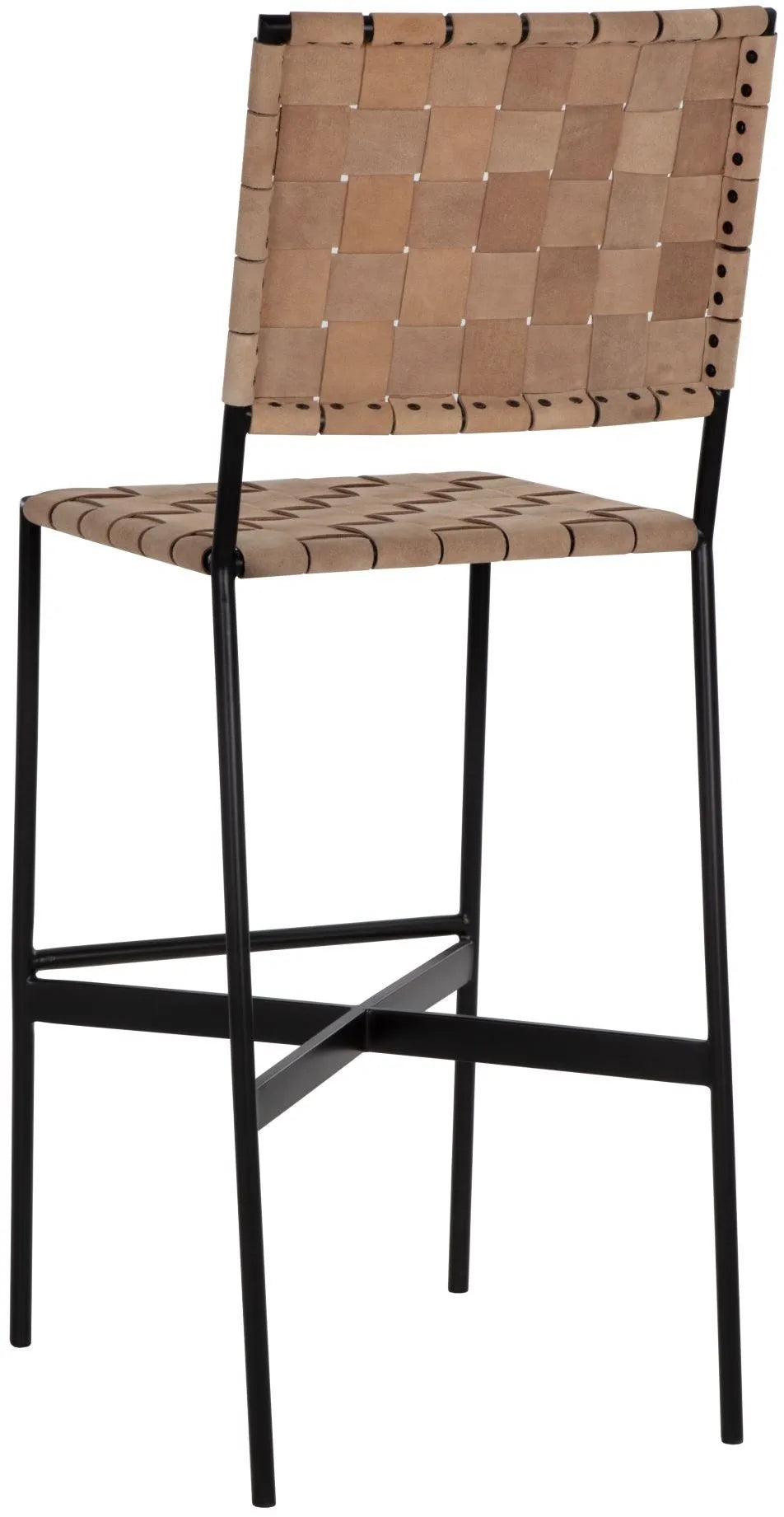 Omari Barstool Sueded Light Tan Leather