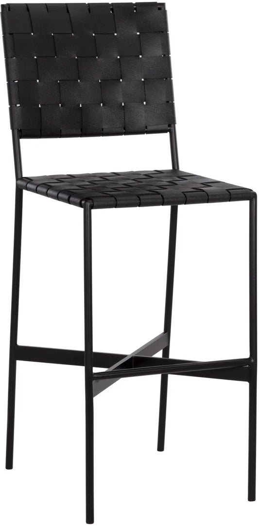 Omari Barstool Black Leather