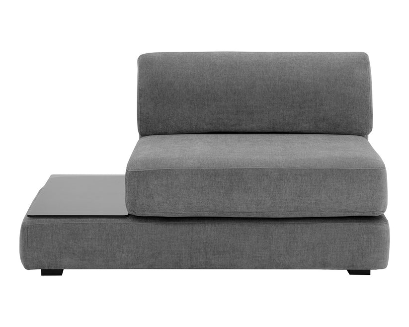 Harmony Modular Armless Chair Left Shelf Danny Dark Grey