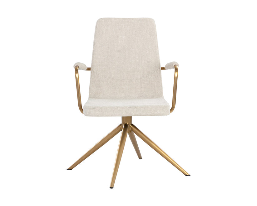 Hilda Swivel Dining Armchair Chacha Cream