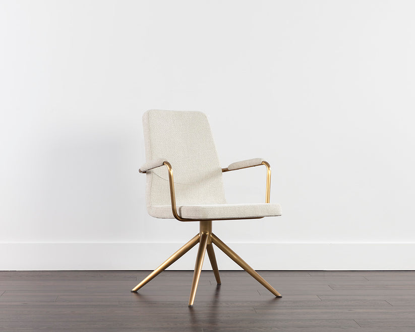 Hilda Swivel Dining Armchair Chacha Cream