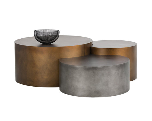 Neo Coffee Tables (Set Of 3) Antique Brass