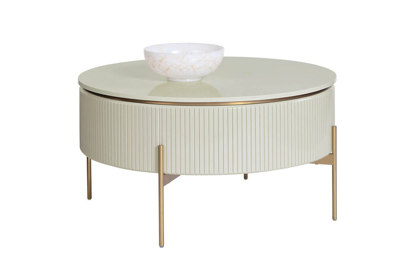 Paloma Lift Top Coffee Table High Gloss Cream