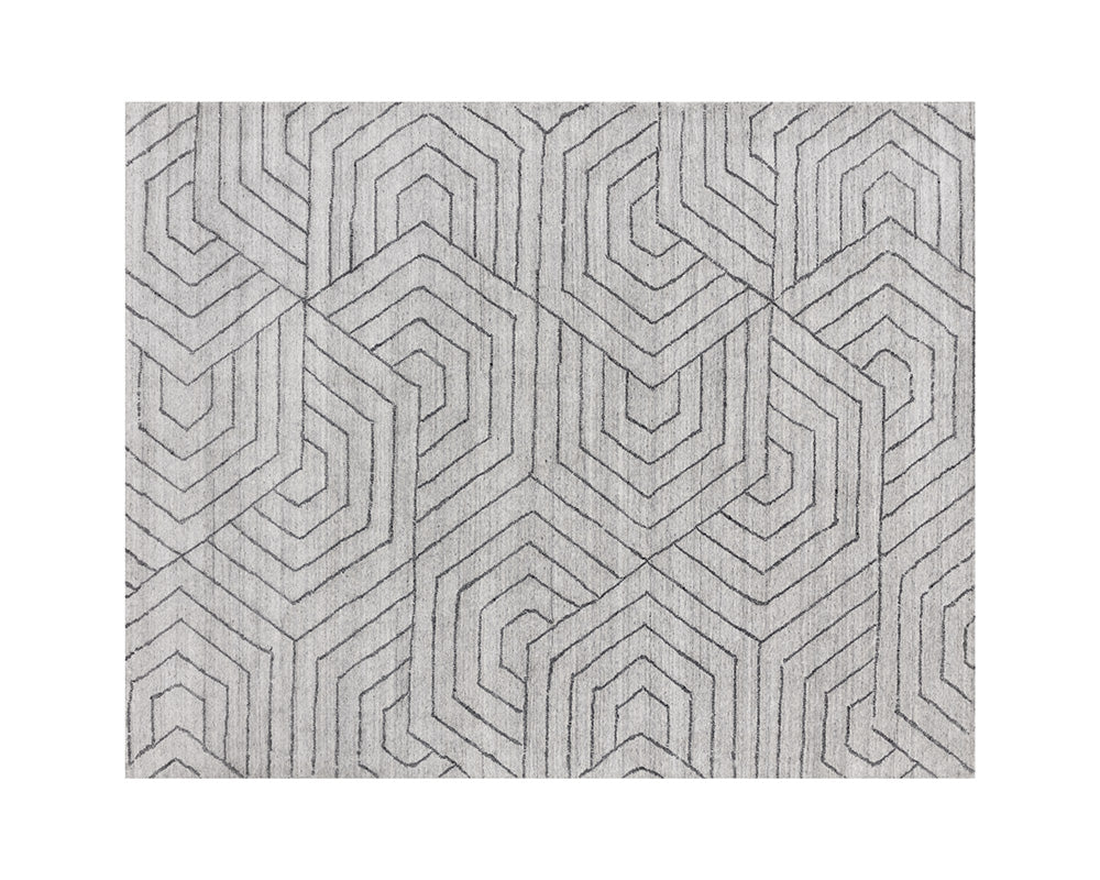 Mazey Hand Loomed Rug Grey