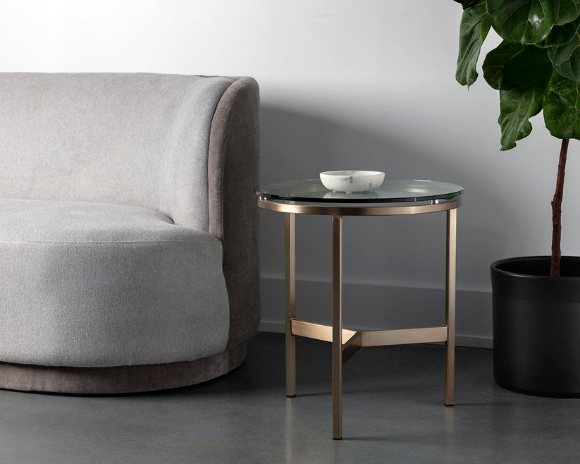 Flato End Table Antique Brass