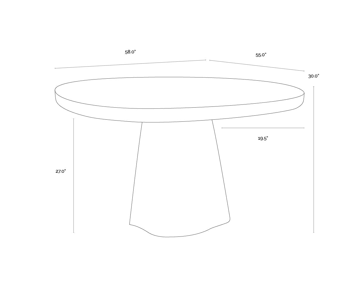 Celica Dining Table - Summer Sand - 55"