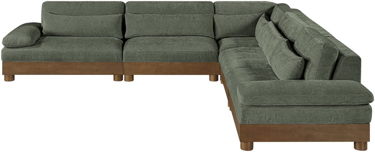Turin - Chenille Fabric Upholstered Modular Sectional - Green