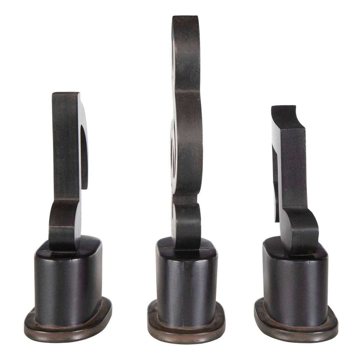 Music Notes - Metal Figurines (Set of 3) - Black