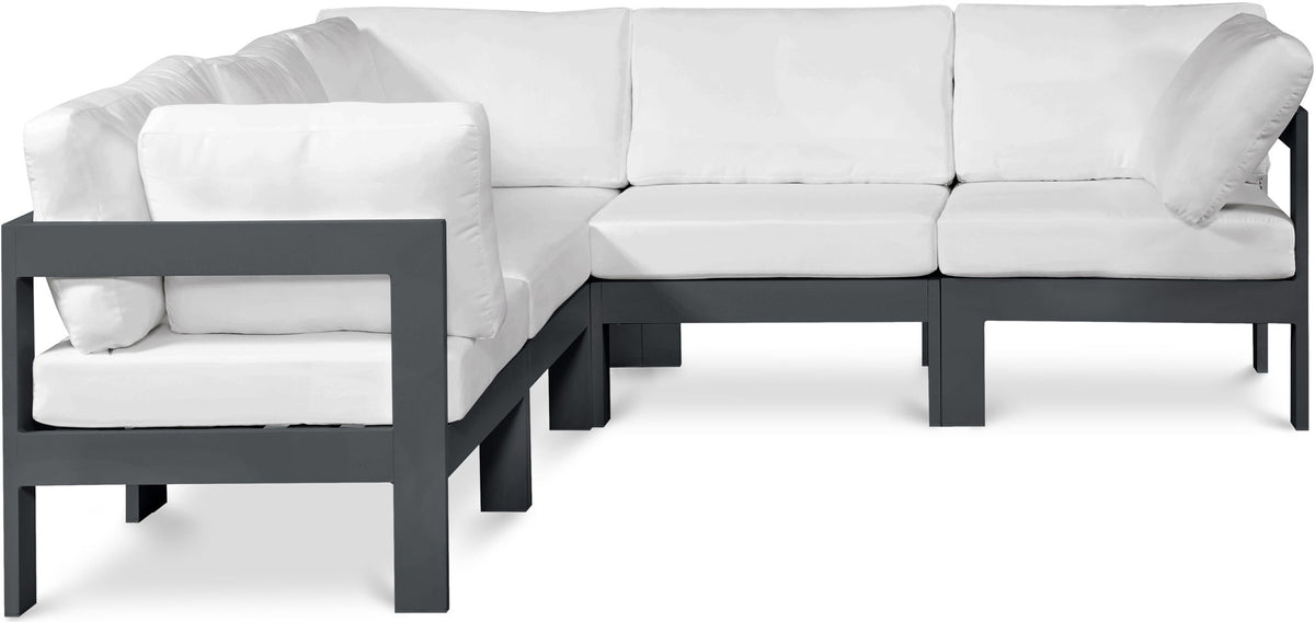 Nizuc - Outdoor Patio 5 Piece Modular Sectional With Gray Frame