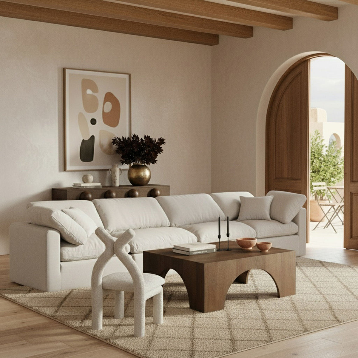Indulge - Linen 4 Seat Modular Sofa