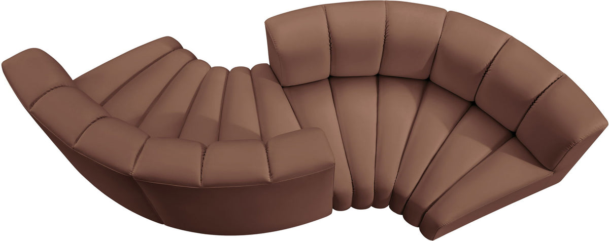 Arc - Faux Leather 4 Piece Curved Modular Sofa