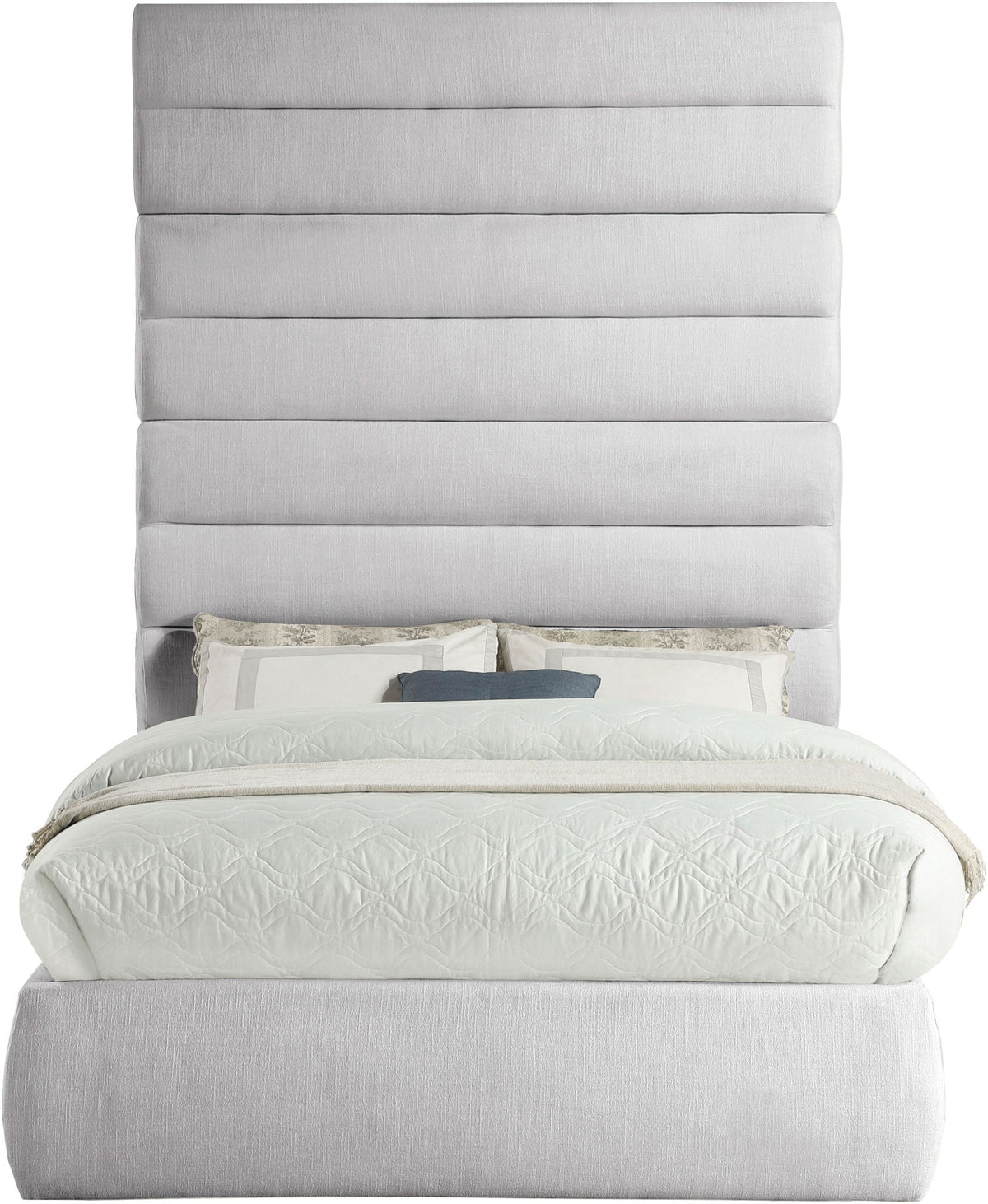Adam - Linen Fabric Bed With 89" Headboard