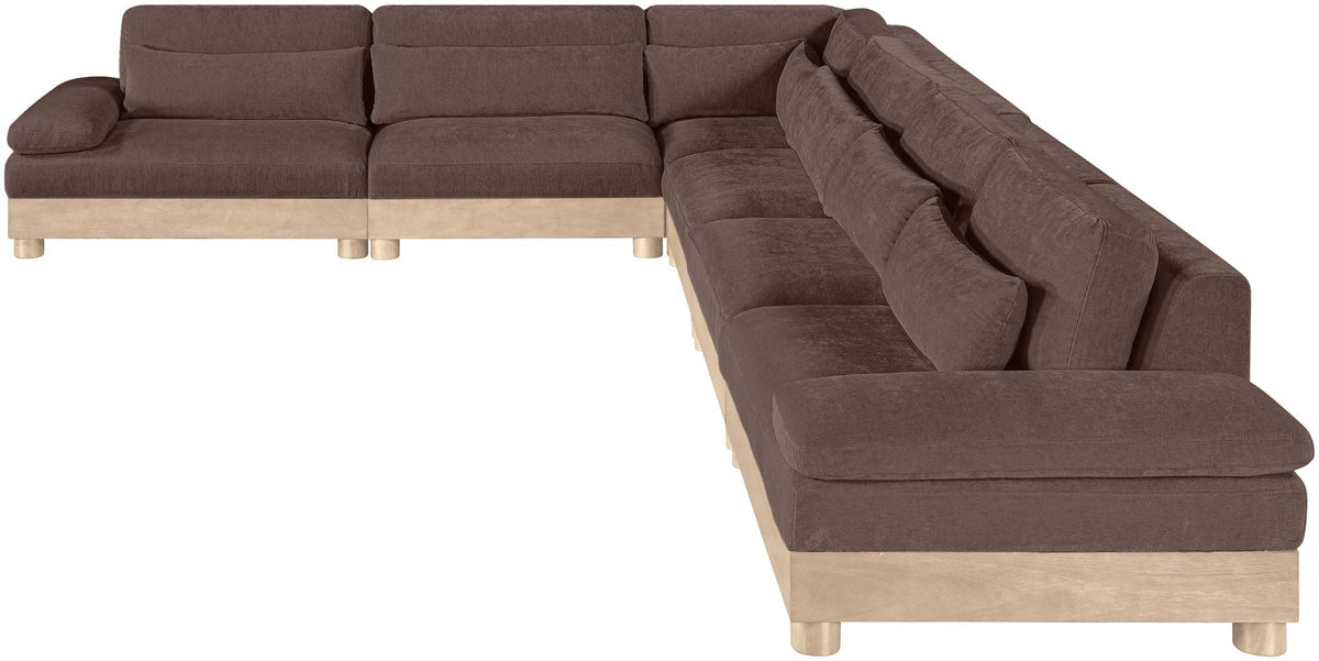 Turin - Chenille Fabric Upholstered Modular Sectional - Brown