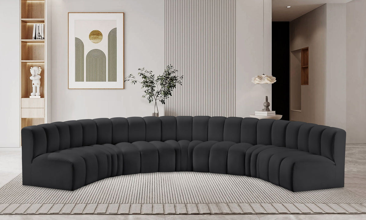 Arc - Faux Leather 7 Piece U-Shaped Modular Sofa