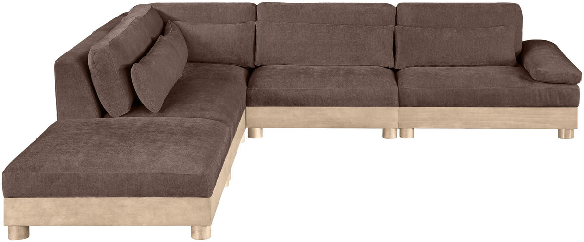 Turin - Chenille Fabric Upholstered Modular Sectional - Brown