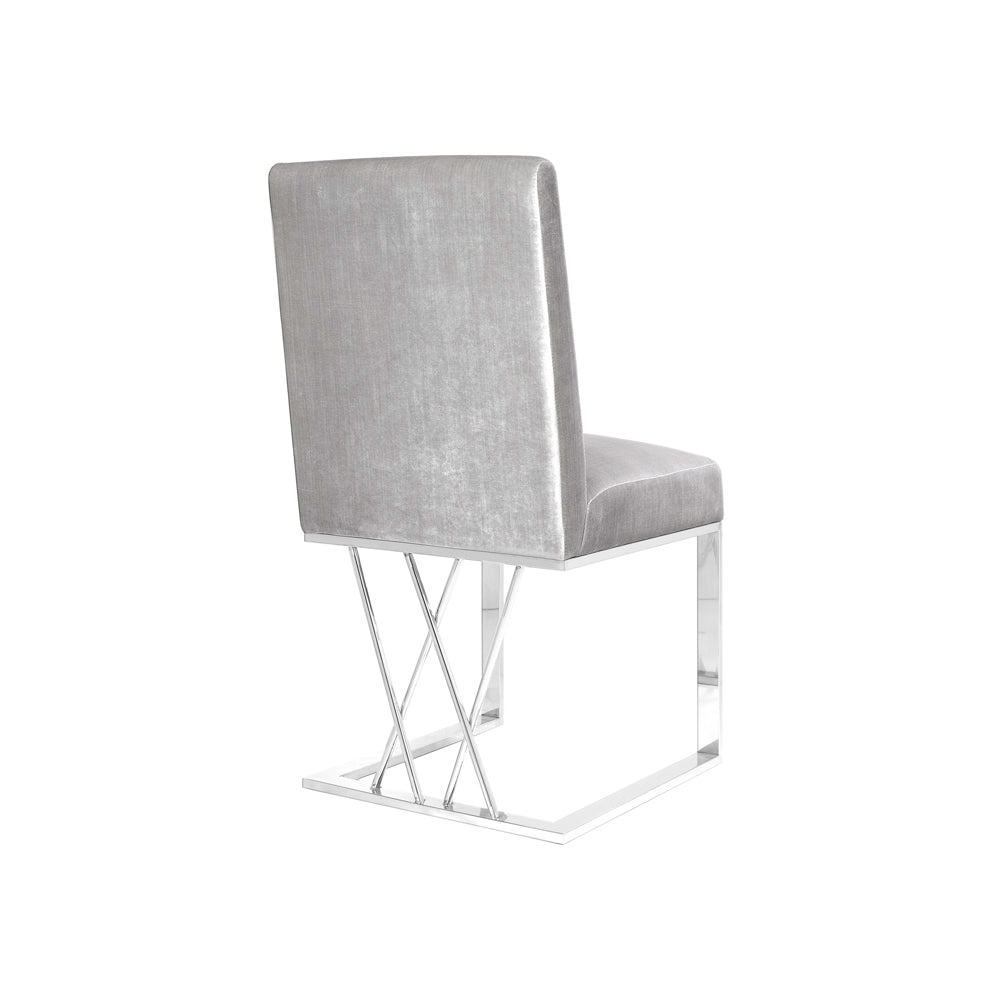 Martini Dining Chair: Grey Velvet